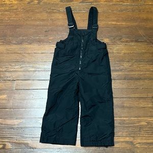 Columbia Snow Pants Toddler Child 4T Black Overalls Zip Up Velcro Zipper Winter